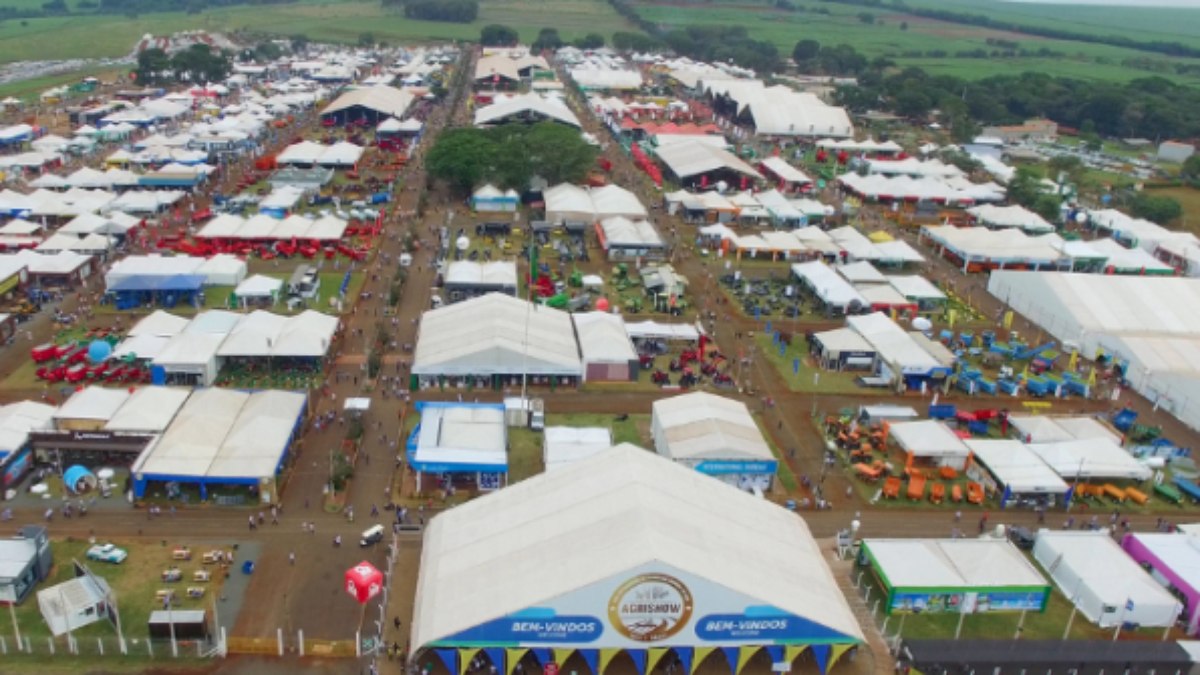 Imagem aérea da Agrishow em Ribeirão Preto (SP)