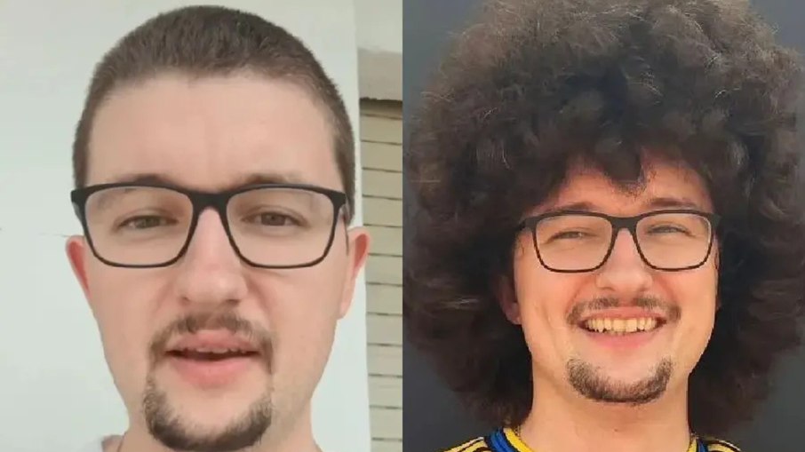 Comparação do cabelo de Frank Ilett entre o início de sua promessa e hoje Comparação do cabelo de Frank Ilett entre o início de sua promessa e hoje