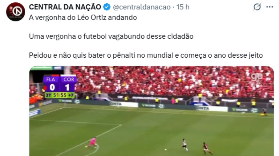 Torcida detona Léo Ortiz nas redes sociais