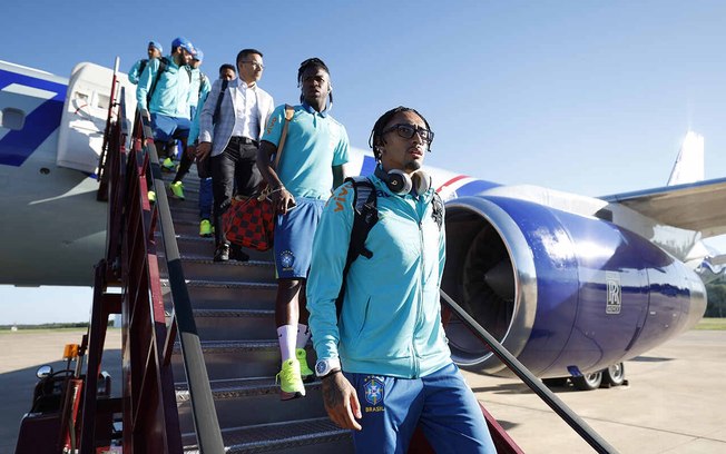 Jogadores da Seleção chegando no Texas