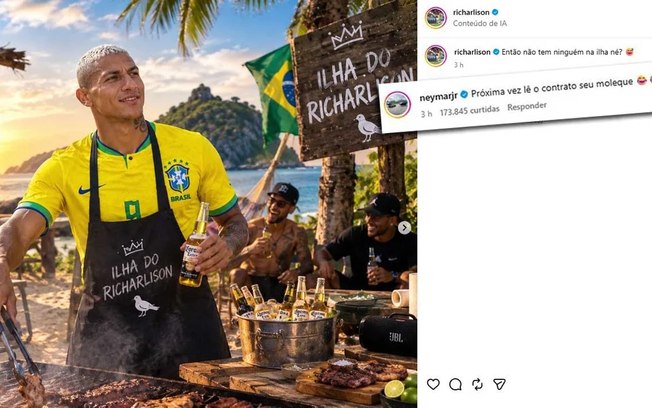 Richarlison ironiza a derrota de Flavio Bolsonaro e ganha comentário polêmico de Neymar
