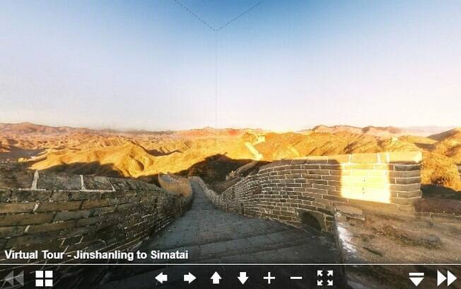 O tour virtual da Muralha da China apresenta fotos 360° e informações sobre a história da construção