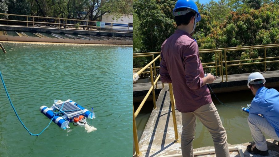 Testes do Rover Aquático na ETA Sul em Águas Teresina. 