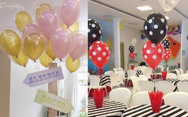 Na hora de escolher os balões, a mesma coisa, sempre pensar nas cores que foram escolhidas como base para o aniversário