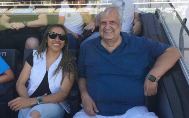 Marta e Modesto Roma, presidente do Santos FC