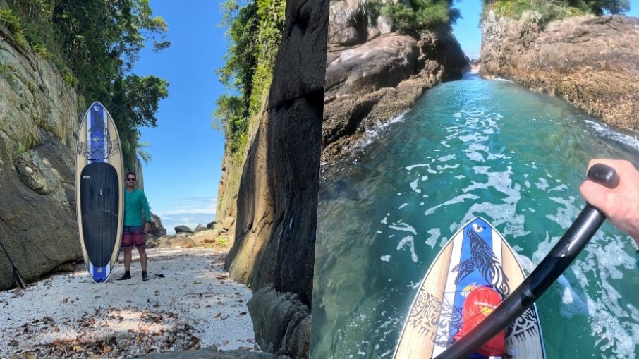 Gustavo Furuta, na Ilha Rachada