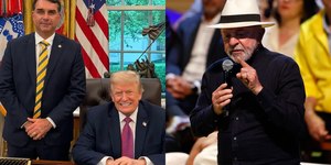 Flávio de um lado e Lula do outro: contra o tarifaço dos EUA