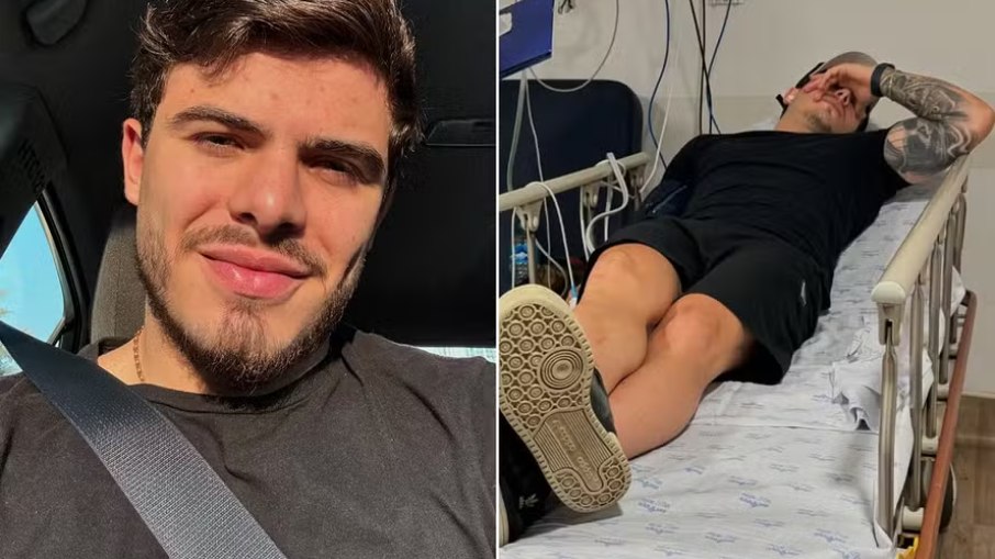 Thomas Costa surgiu em um hospital nas redes sociais nesta segunda-feira 