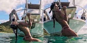 Deborah Secco curte passeio de lancha com a filha, Maria Flor