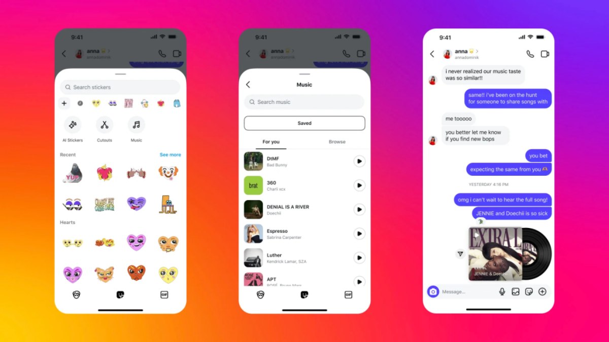 Agora o Instagram permitirá o envio de músicas pelo Direct