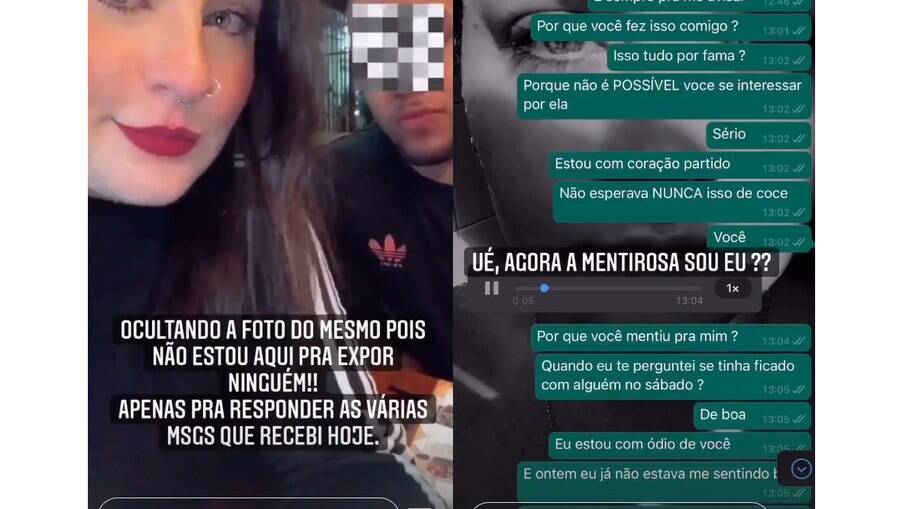 Izabelle Branquinho compartilha prints de supostas conversas com o empresário no WhatsApp