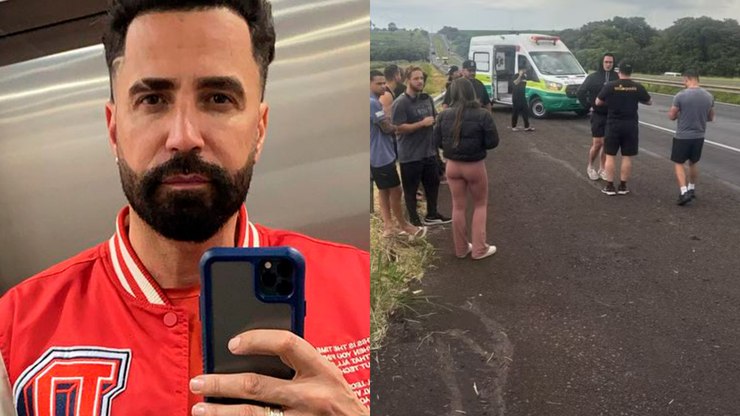 Latino e equipe sofrem acidente de ônibus em rodovia