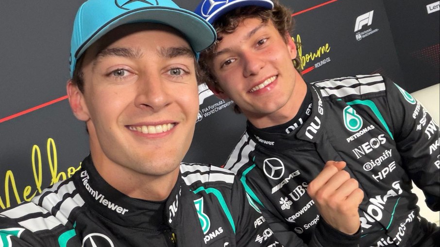 George Russell e Kimi Antonelli fazem dobradinha na classificação