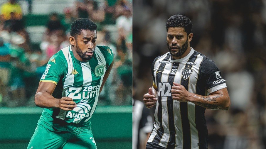 Marcos Vinícius e Hulk se enfrentam em Chapecoense x Atlético-MG Marcos Vinícius e Hulk se enfrentam em Chapecoense x Atlético-MG