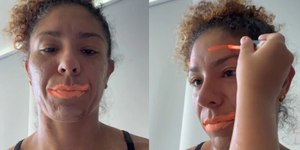 Artilheira Cristiane é maquiada pelo filho e brinca: “É Carnaval, minha gente”