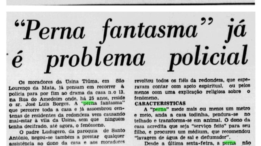 História da Perna Cabeluda no Diário de Pernambuco História da Perna Cabeluda no Diário de Pernambuco