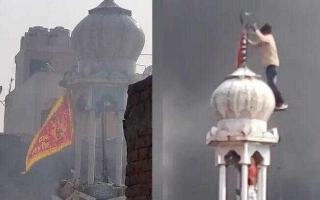 Hindus invadiram Mesquita e depois a incendiaram