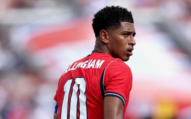 Jude Bellingham durante partida entre Inglaterra e Panamá pela fase de grupos da Copa do Mundo