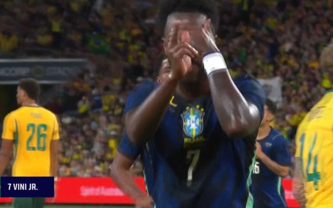 Vini Jr. mal no início, mas encontrou seu futebol na reta final e fez um dos gols do Brasil sobre a Austrália.