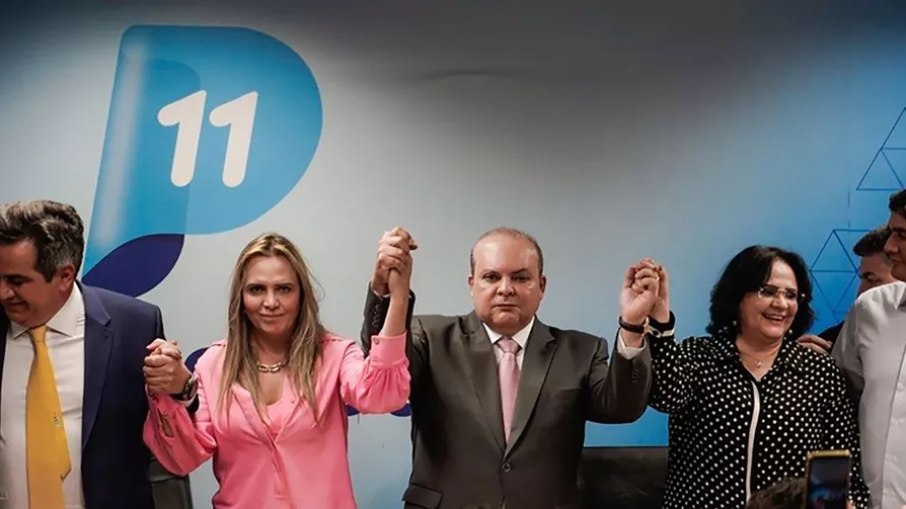 Ibaneis (ao centro) terá Damares como candidata ao Senado e como vice a deputada Celina Leão (PP) 