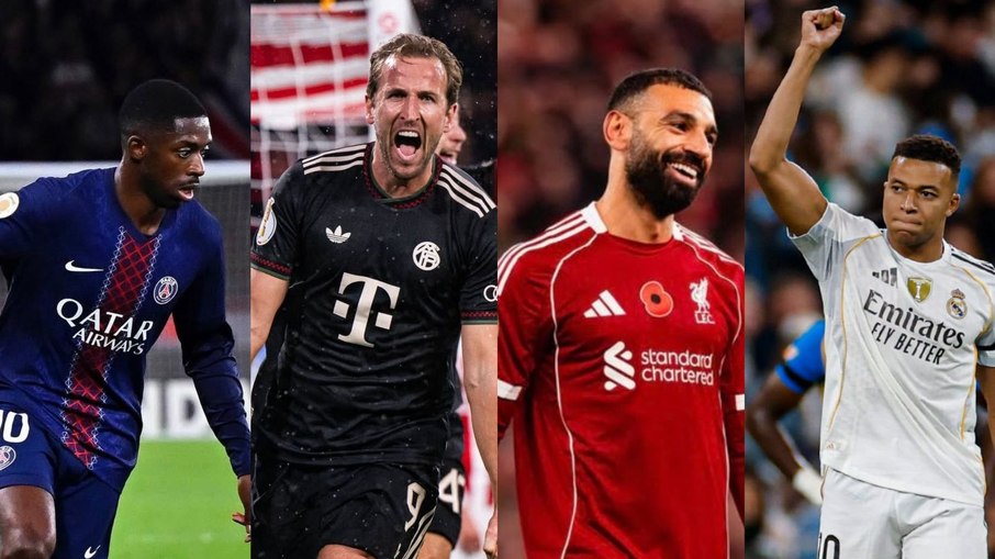 Dembelé, Kane, Salah e Mbappé são destaques de suas equipes Dembelé, Kane, Salah e Mbappé são destaques de suas equipes