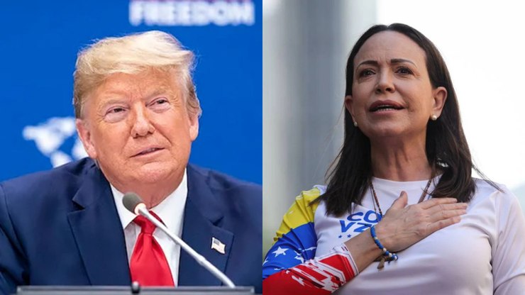 Trump se reúne com María Corina Machado na Casa Branca