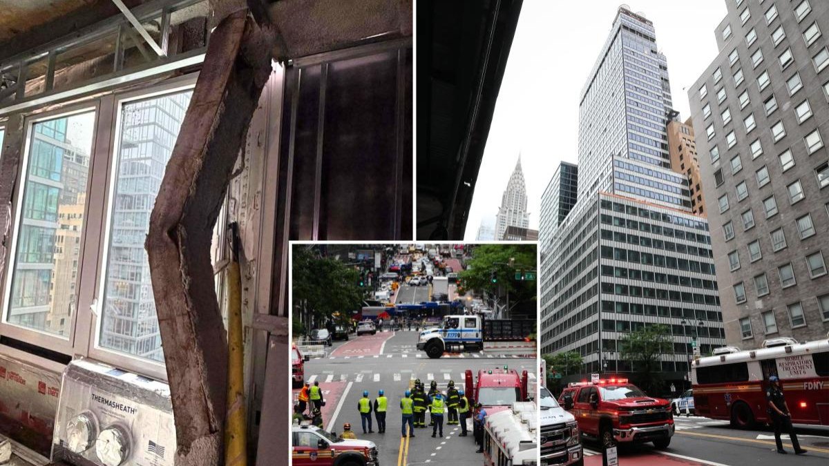 Vídeo: vigas de prédio de 38 andares sedem e ruas de NY esvaziam