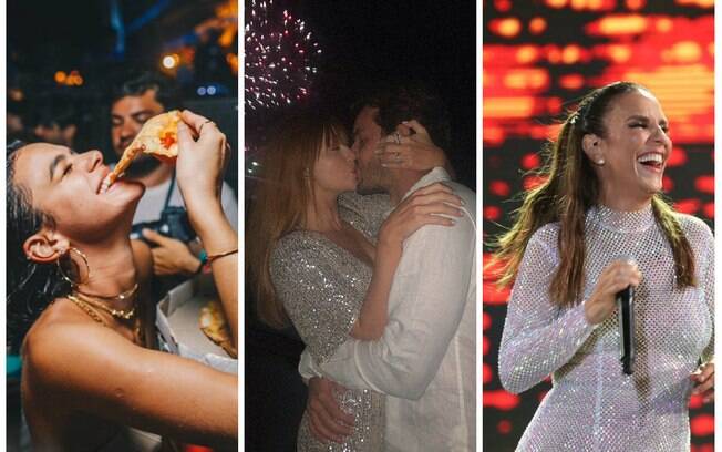 Show, pizza e beijo na boca: veja como foi o ano novo dos famosos