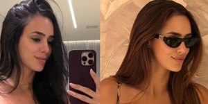 De biquíni, Bruna Biancardi faz comparativo do corpo pós-gravidez