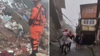 Vídeo: criança é resgatada com vida após 16 horas sob escombros no RJ