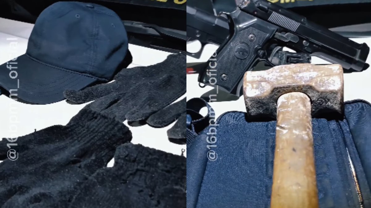 Instrumentos apreendidos durante abordagem à jovens suspeitos de invadir casas no Morumbi, em São Paulo Instrumentos apreendidos durante abordagem à jovens suspeitos de invadir casas no Morumbi, em São Paulo
