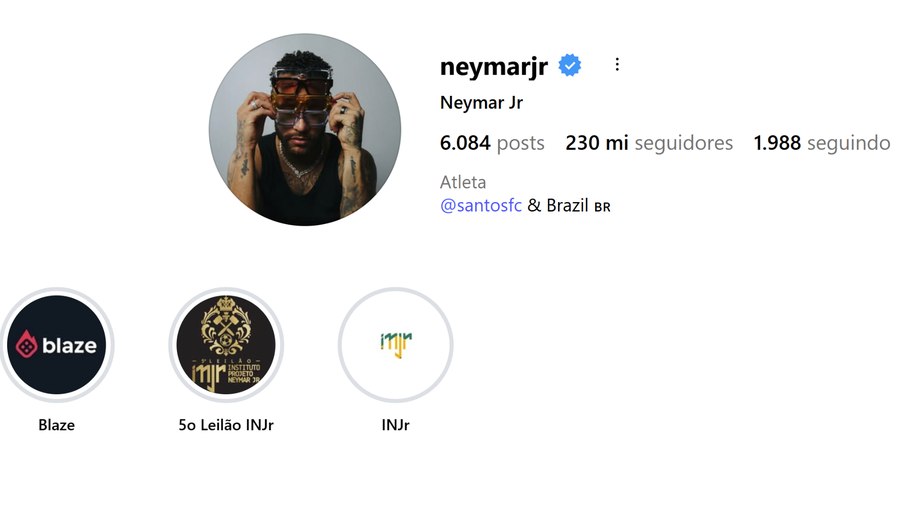Fora dos gramados, Neymar mantém presença constante nas redes sociais Fora dos gramados, Neymar mantém presença constante nas redes sociais