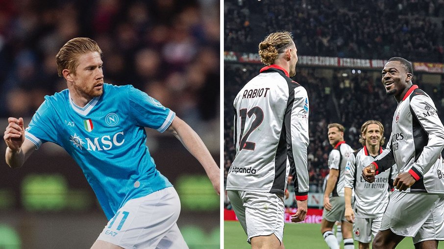 Napoli, de De Bruyne, e Milan, de Rabiot e Modric, se enfrentam pelo Italiano nesta segunda-feira (6) Napoli, de De Bruyne, e Milan, de Rabiot e Modric, se enfrentam pelo Italiano nesta segunda-feira (6)
