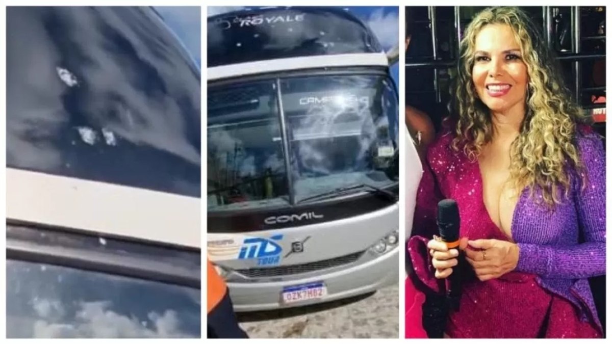 Ônibus da cantora Márcia Freire é alvejado por assaltantes na Bahia