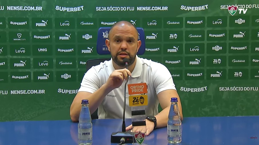 Matheus Montenegro abriu a coletiva de imprensa anunciando Marcão como treinador efetivo, após vitória contra o Remo Matheus Montenegro abriu a coletiva de imprensa anunciando Marcão como treinador efetivo, após vitória contra o Remo