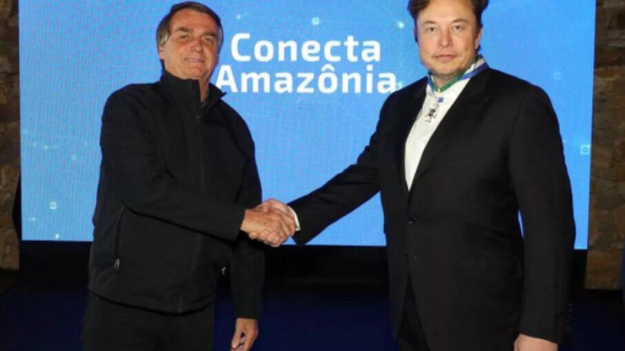 Jair Bolsonaro e Elon Musk, em encontro na última semana