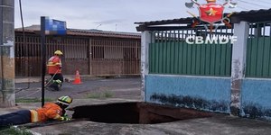 VÍDEO: Cratera se abre e engole casal de irmãos e cachorros no DF