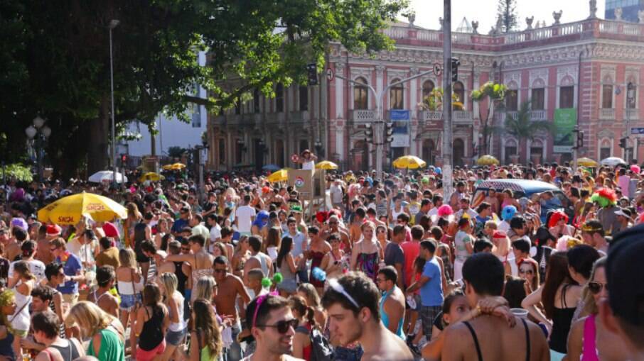 Carnaval no centro histórico de Florianópolis em 2020