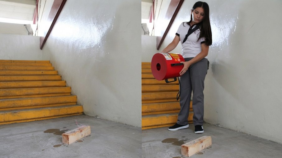 Ángela Karime Venegas, de 16 anos, desenvolveu o Vortex Tech, extintor acústico que usa ondas sonoras de baixa frequência para apagar as chamas Ángela Karime Venegas, de 16 anos, desenvolveu o Vortex Tech, extintor acústico que usa ondas sonoras de baixa frequência para apagar as chamas