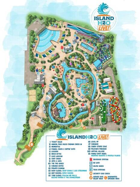 Mapa das atrações do Island H2O Live!