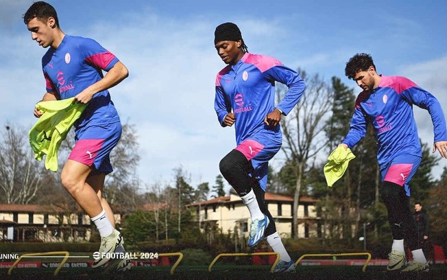 Jogadores do Milan durante treinamento da equipe - Foto: Divulgação/Milan