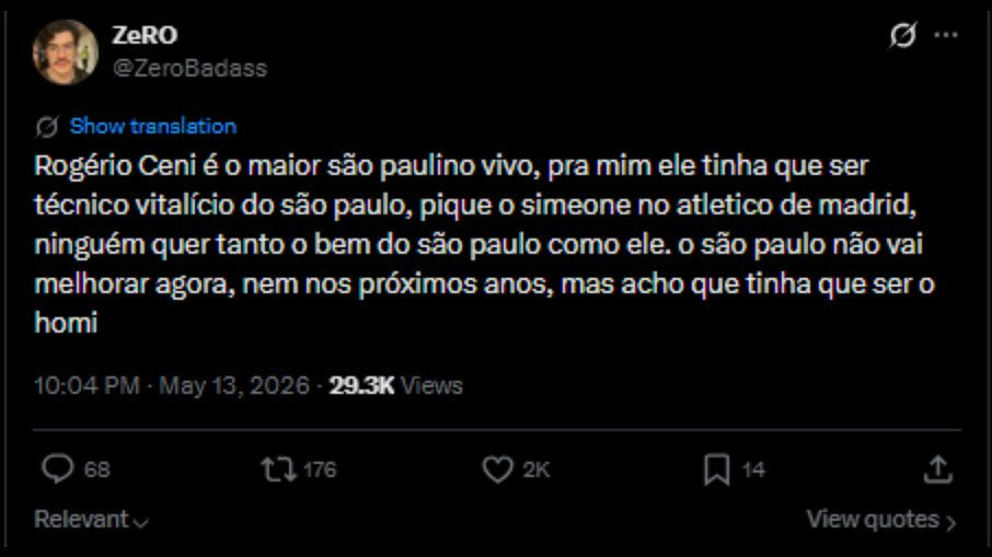 Torcedores do São Paulo pedem Ceni, pressionado no Bahia