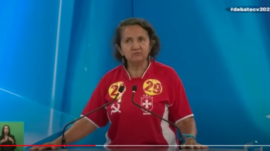 Lourdes Melo (PCO) durante debate na TV do Piauí - 17.08.2022