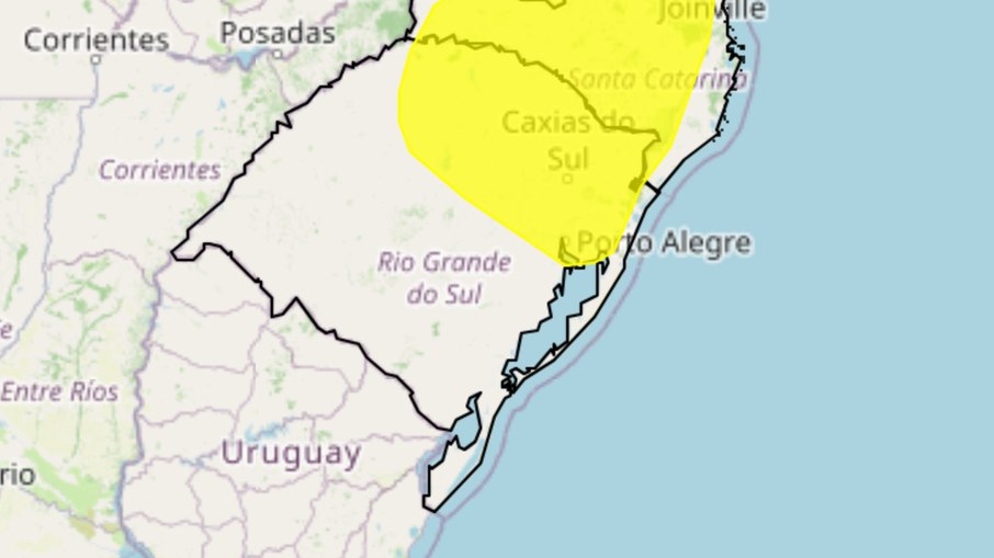 Alerta de temporal cobra boa parte do Norte do RS, além de SC e PR