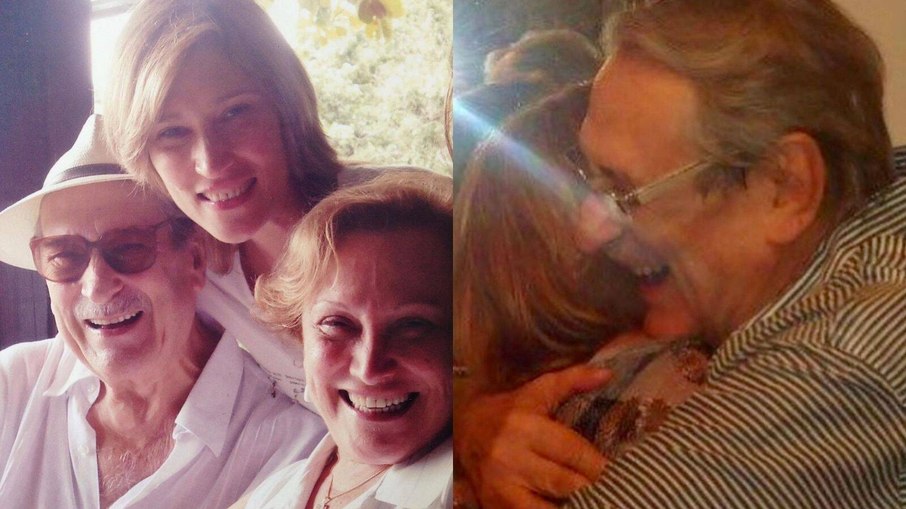 Beth Goulart com os pais, Nicette Bruno e Paulo Goulart