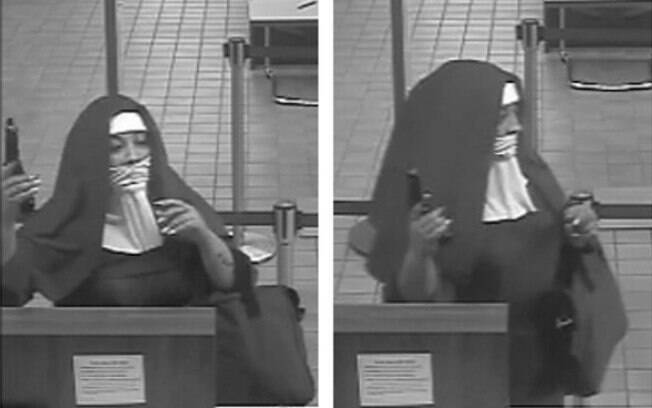 Vestindo trajes tradicionais de freiras, as duas mulheres invadiram um banco na cidade de Tannersville, nos Estados Unidos