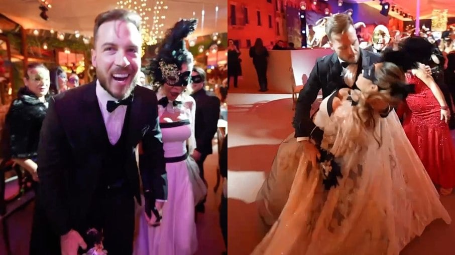 Maíra Cardi e Thiago Nigro promoveram baile de máscaras após casamento