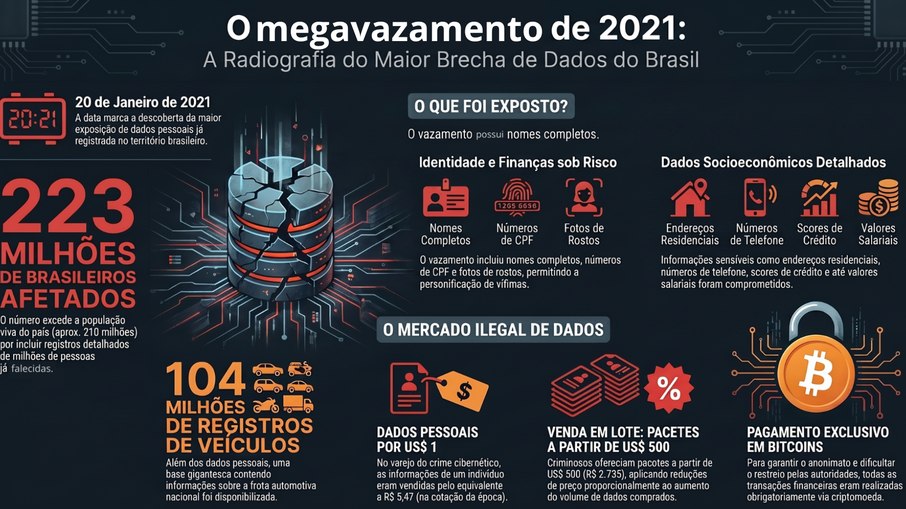 Os dados foram publicados por um criminoso em um fórum on-line 