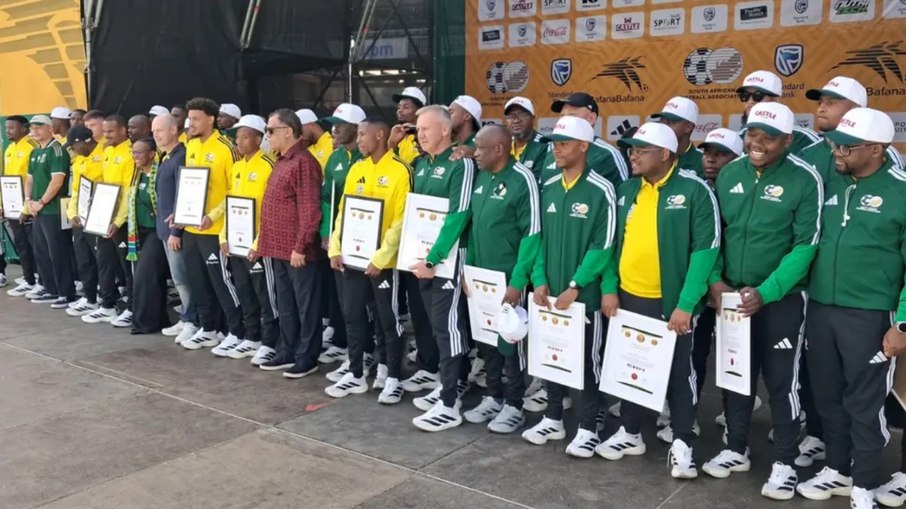 África do Sul no embarque para a Copa