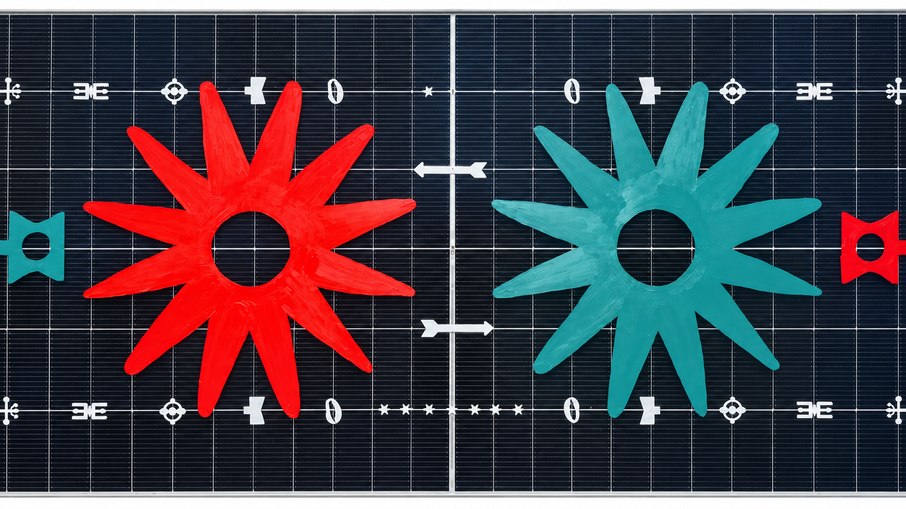 Obra de arte feita a partir de painéis solares